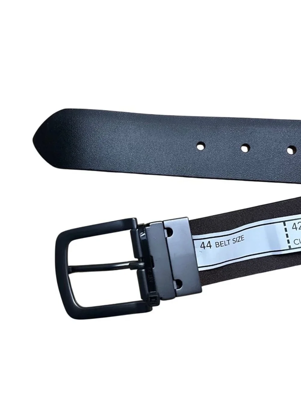 Timberland Mens Black/Brown Reversible Leather Belt With Metal Buckle Size 44